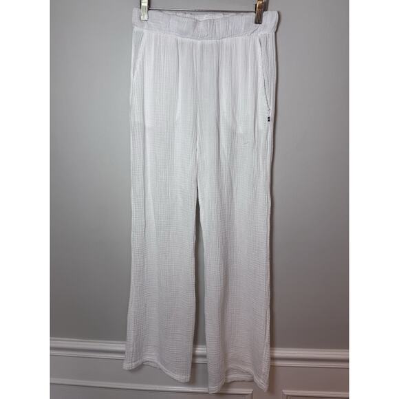 Sol Los Angeles Cotton Crepe Wide Leg Pants White XS - Picture 2 of 13